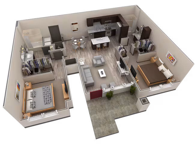2 BR Grand Courtyard 416 floor plan